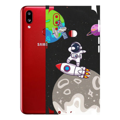 Samsung A/S Series Phone Skins (All Models) - Astronaut Vibing Toon Running - Matte Finish (M-39) Samsung Galaxy A10S