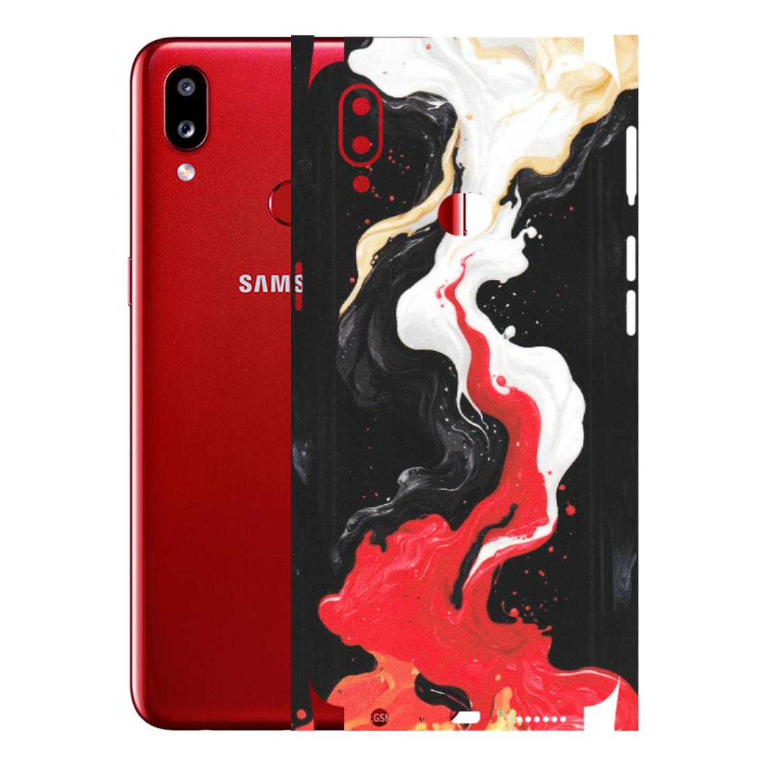 Samsung A/S Series Phone Skins (All Models) - Black Red White Paint Splash Fusion - Matte Finish (M-56) Samsung Galaxy A10S