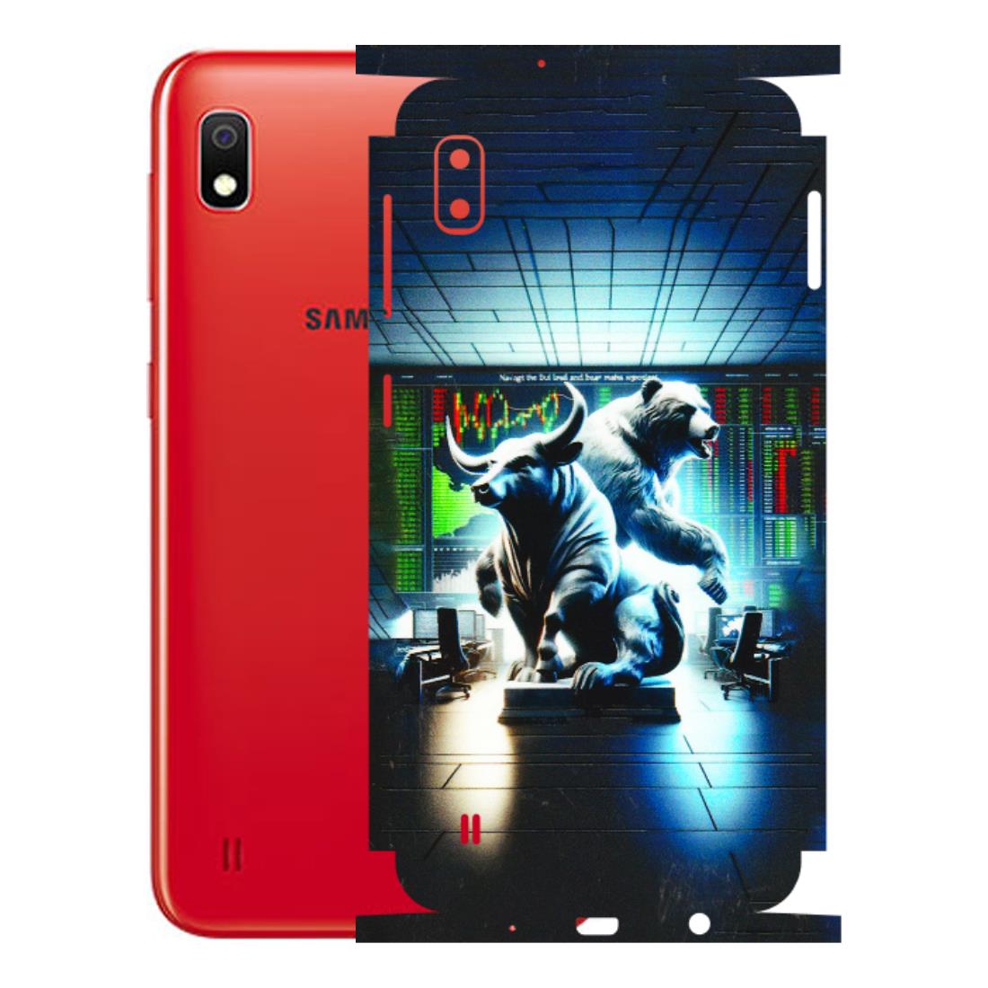 Samsung A/S Series Phone Skins (All Models) - Stock Market Sensex Bear vs Bulls - 3D Embossed Finish (L-15) Samsung Galaxy A10