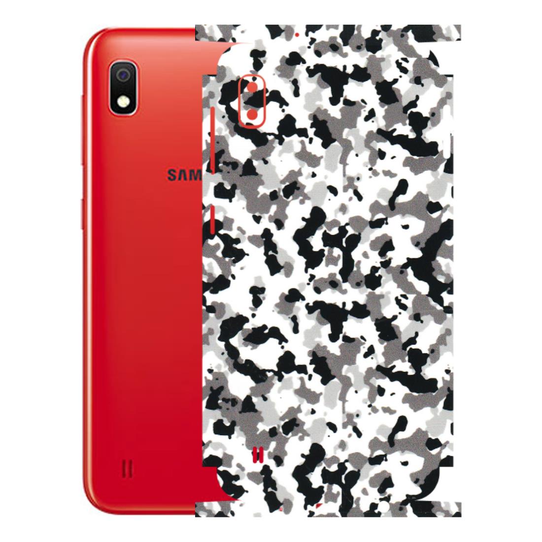 Samsung A/S Series Phone Skins (All Models) - White Black Camouflage - 3D Embossed Finish (L-18) Samsung Galaxy A10
