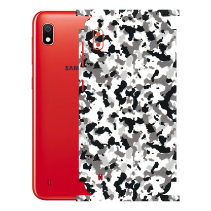 Samsung A/S Series Phone Skins (All Models) - White Black Camouflage - 3D Embossed Finish (L-18) Samsung Galaxy A10