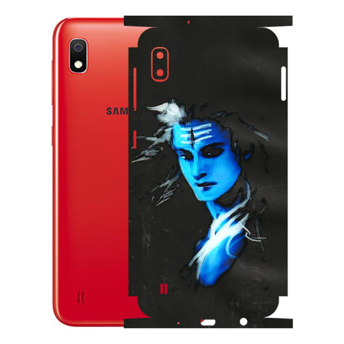 Samsung A/S Series Phone Skins (All Models) - Har Har Mahadev Blue/Black - 3D Embossed Finish (L-185) Samsung Galaxy A10