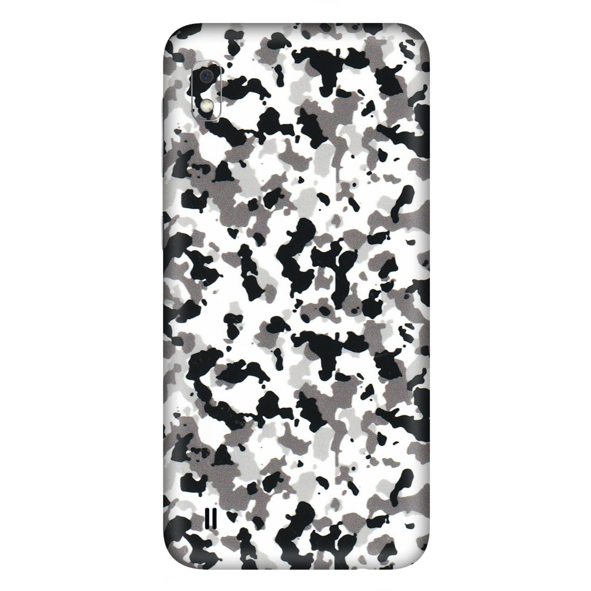 Samsung A/S Series Phone Skins (All Models) - White Black Camouflage - 3D Embossed Finish (L-18) Samsung Galaxy A10