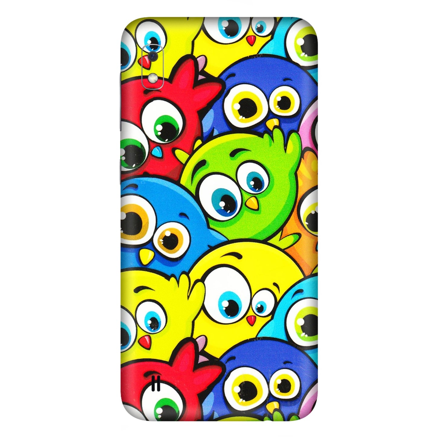 Samsung A/S Series Phone Skins (All Models) - Cute Fluffy Birds - 3D Embossed Finish (L-213) Samsung Galaxy A10