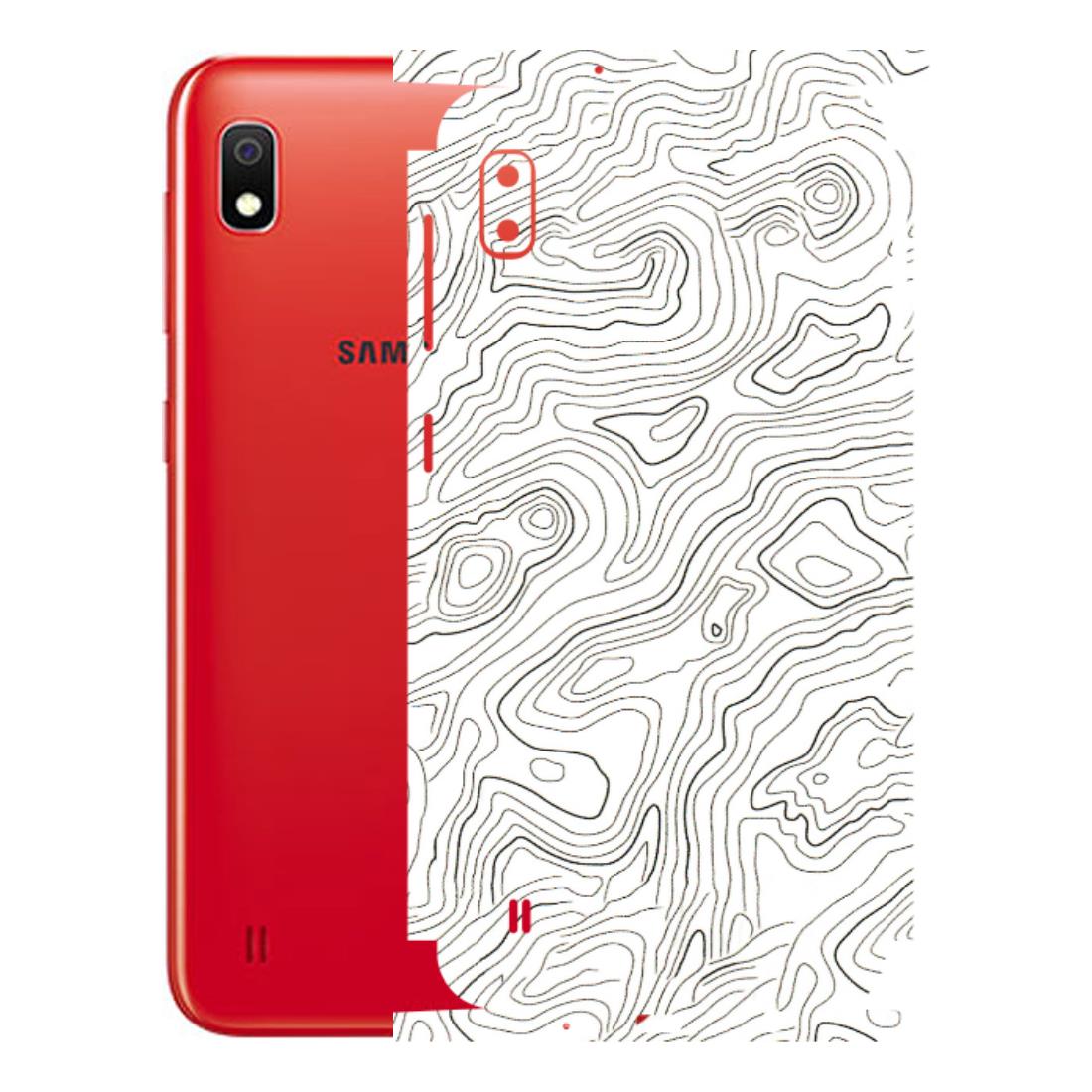 Samsung A/S Series Phone Skins (All Models) - White Black Swirls - 3D Embossed Finish (L-219) Samsung Galaxy A10