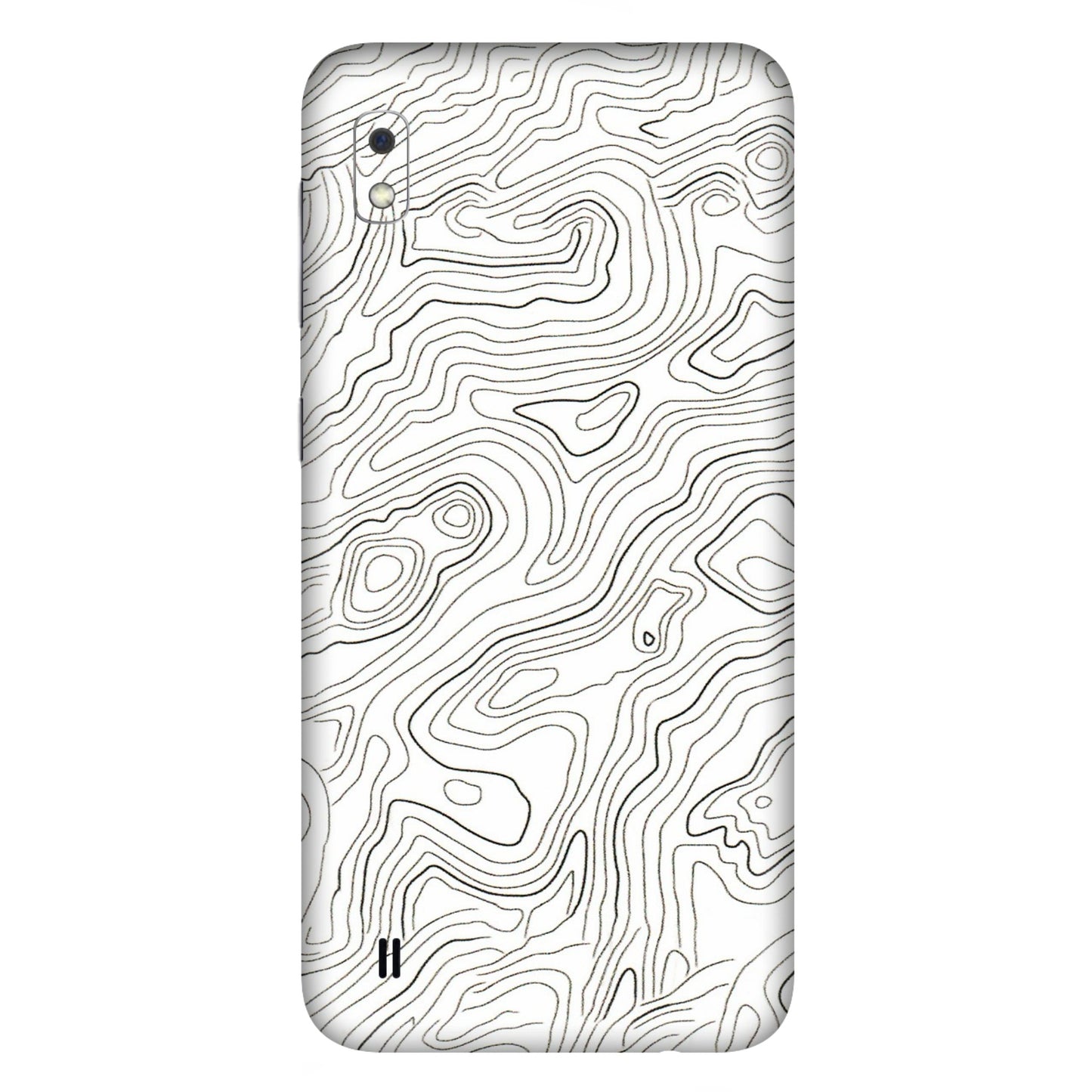Samsung A/S Series Phone Skins (All Models) - White Black Swirls - 3D Embossed Finish (L-219) Samsung Galaxy A10