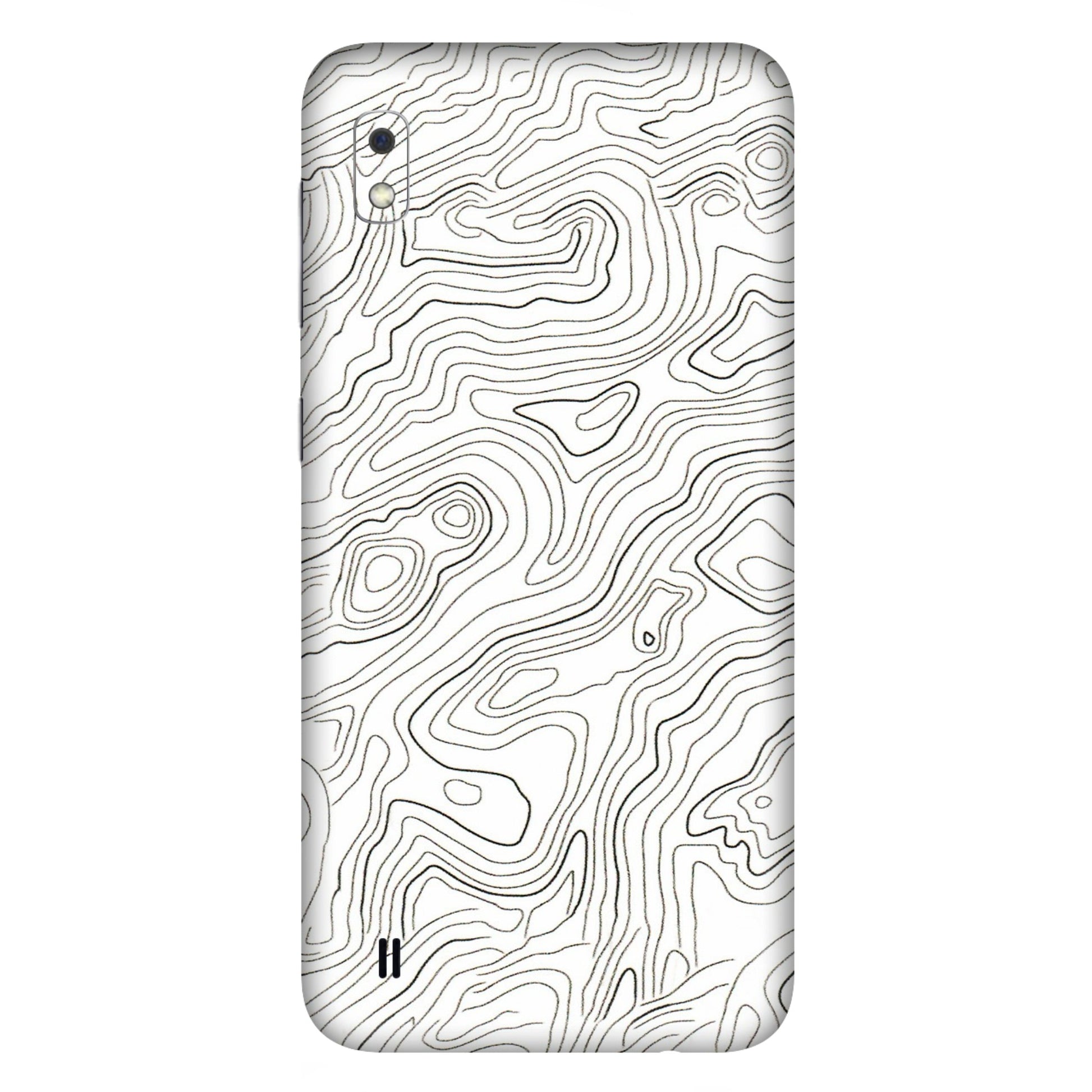 Samsung A/S Series Phone Skins (All Models) - White Black Swirls - 3D Embossed Finish (L-219) Samsung Galaxy A10