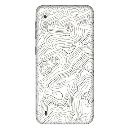 Samsung A/S Series Phone Skins (All Models) - White Black Swirls - 3D Embossed Finish (L-219) Samsung Galaxy A10