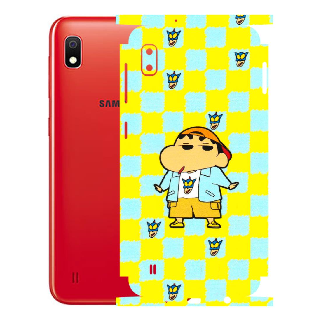 Samsung A/S Series Phone Skins (All Models) - Yellow Blue Shinchan Cute - 3D Embossed Finish (L-221) Samsung Galaxy A10