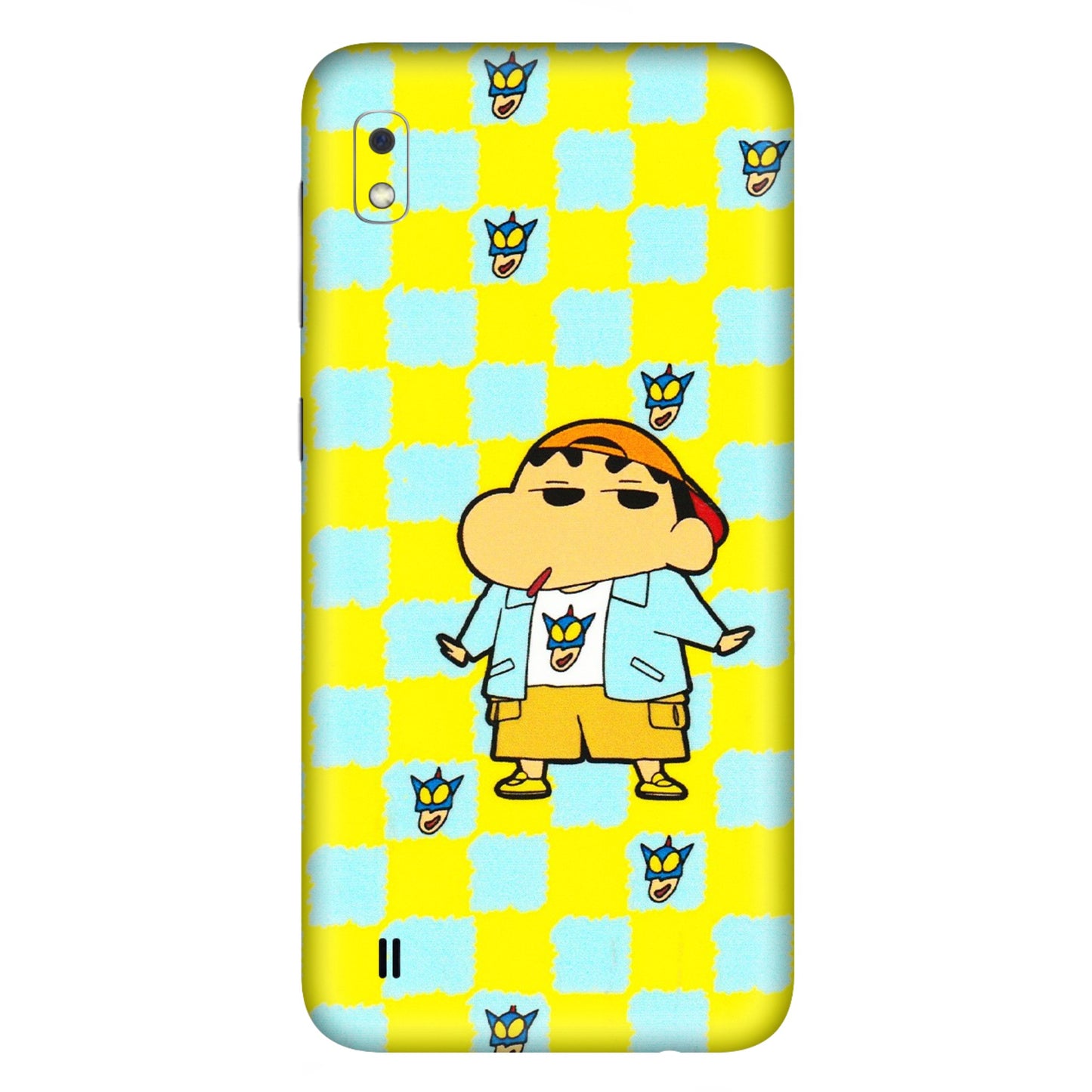 Samsung A/S Series Phone Skins (All Models) - Yellow Blue Shinchan Cute - 3D Embossed Finish (L-221) Samsung Galaxy A10