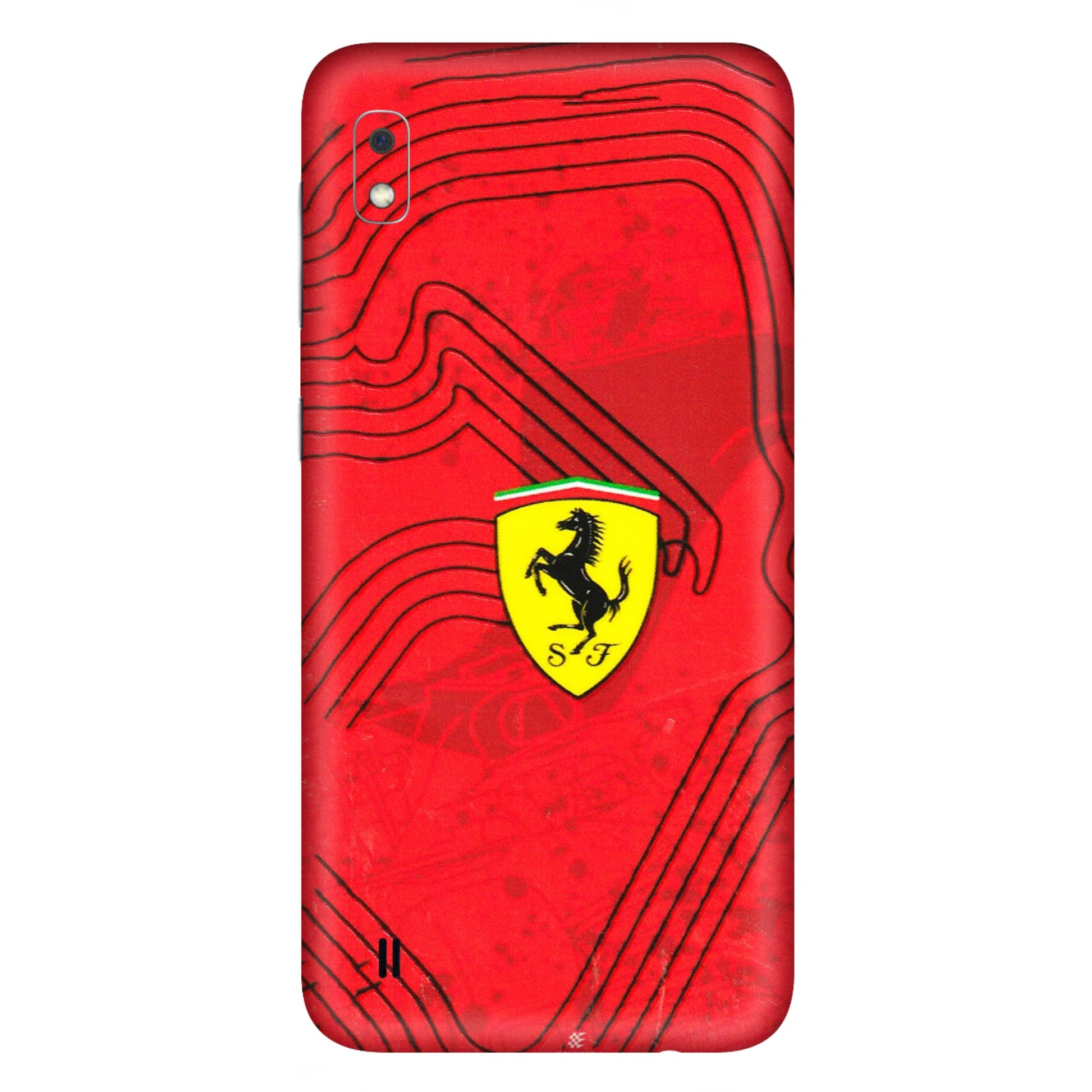 Samsung A/S Series Phone Skins (All Models) - Red Ferrari Logo Stylish - 3D Embossed Finish (L-238) Samsung Galaxy A10