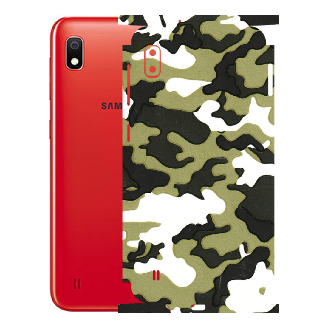 Samsung A/S Series Phone Skins (All Models) - Camouflages White And Green - 3D Embossed Finish (L-243) Samsung Galaxy A10