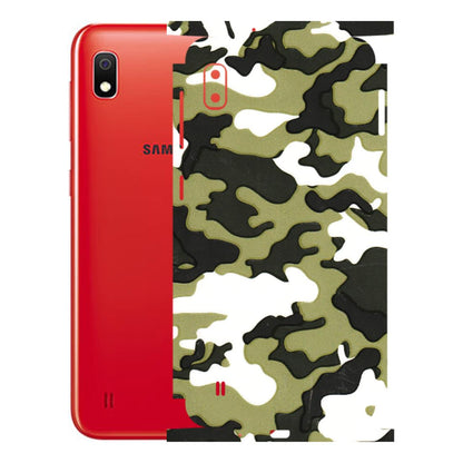 Samsung A/S Series Phone Skins (All Models) - Camouflages White And Green - 3D Embossed Finish (L-243) Samsung Galaxy A10