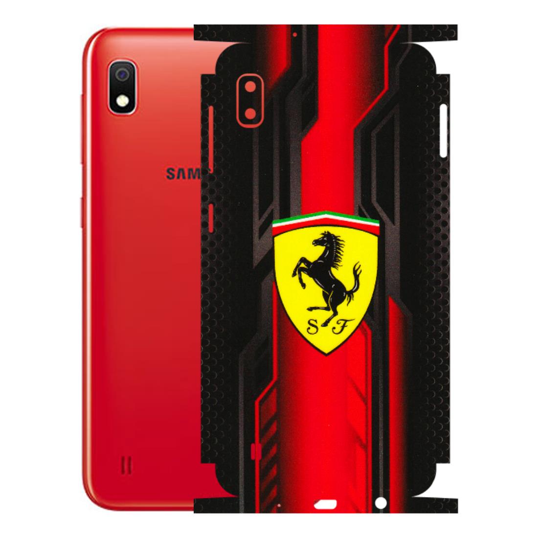 Samsung A/S Series Phone Skins (All Models) - Black Ferrari Logo - 3D Embossed Finish (L-253) Samsung Galaxy A10
