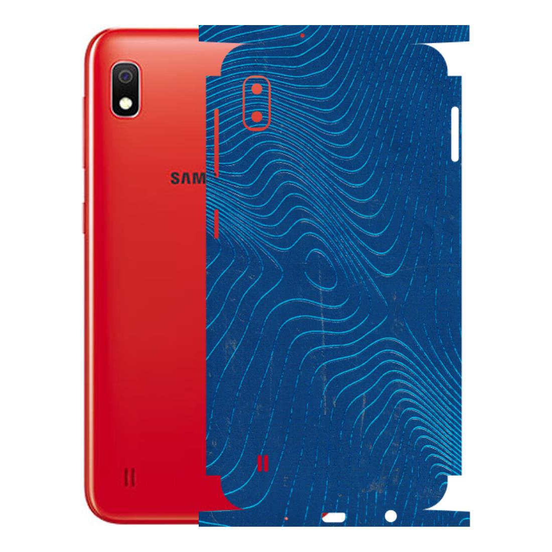 Samsung A/S Series Phone Skins (All Models) - Abstract Blue Line Map - 3D Embossed Finish (L-272) Samsung Galaxy A10