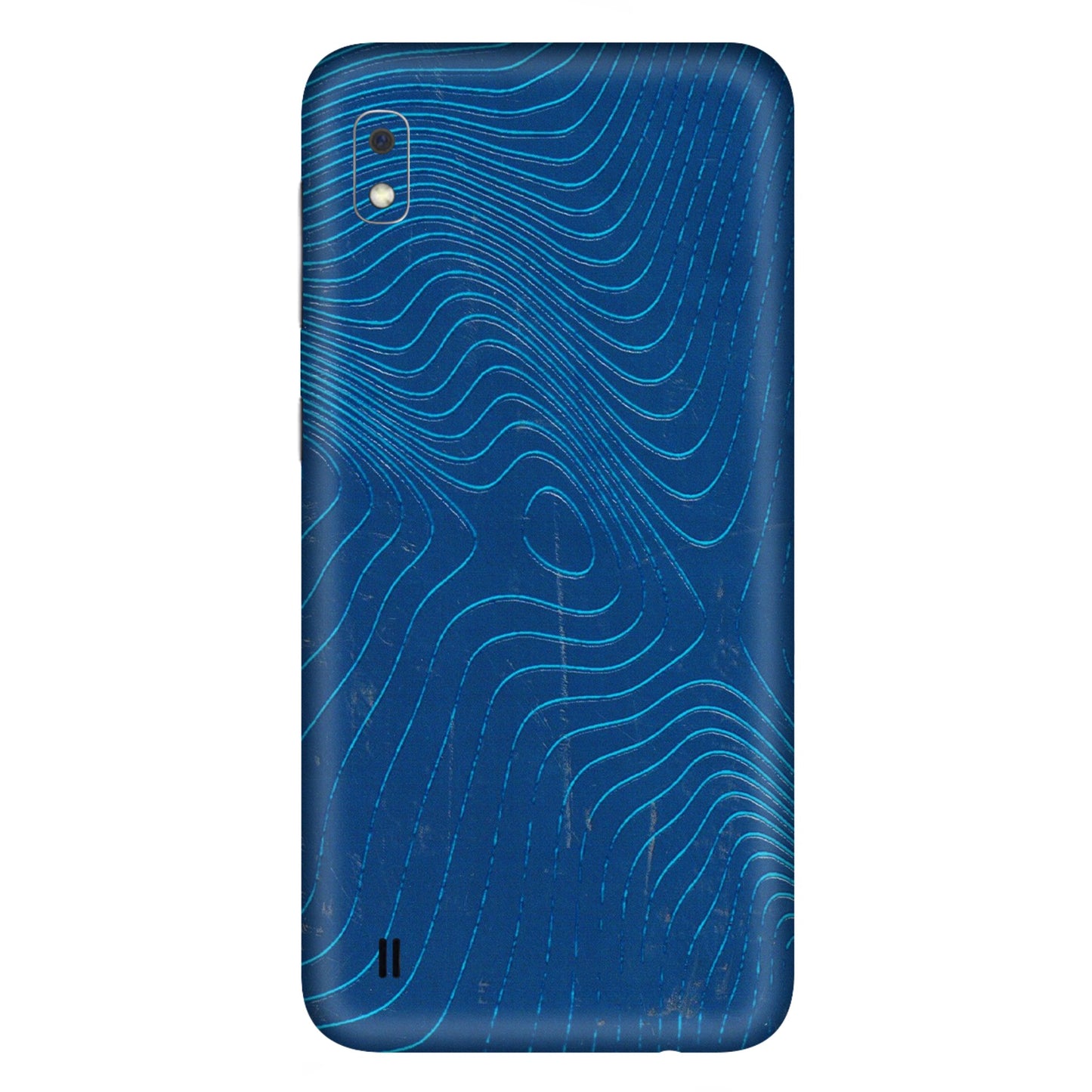 Samsung A/S Series Phone Skins (All Models) - Abstract Blue Line Map - 3D Embossed Finish (L-272) Samsung Galaxy A10