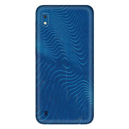 Samsung A/S Series Phone Skins (All Models) - Abstract Blue Line Map - 3D Embossed Finish (L-272) Samsung Galaxy A10
