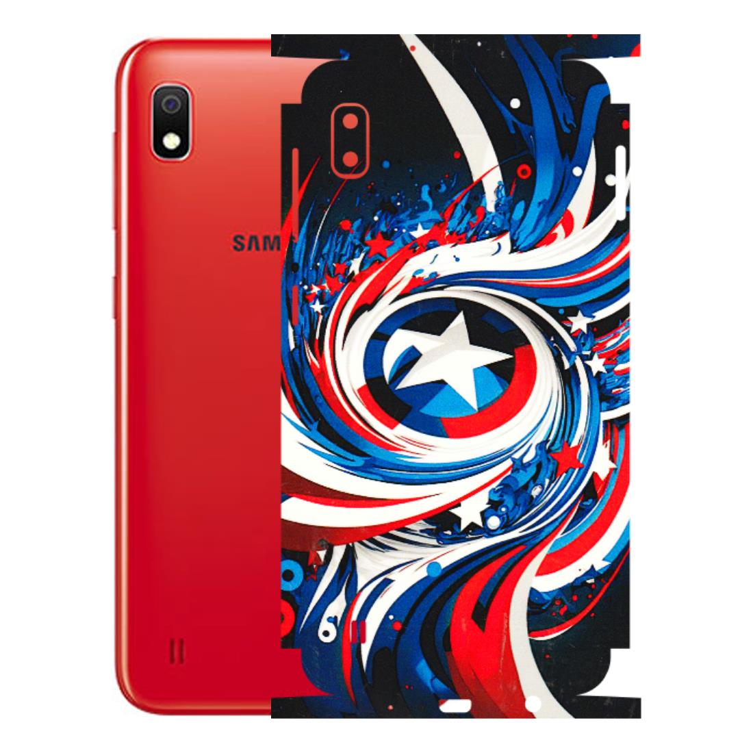 Samsung A/S Series Phone Skins (All Models) - Captain America Logo - 3D Embossed Finish (L-307) Samsung Galaxy A10