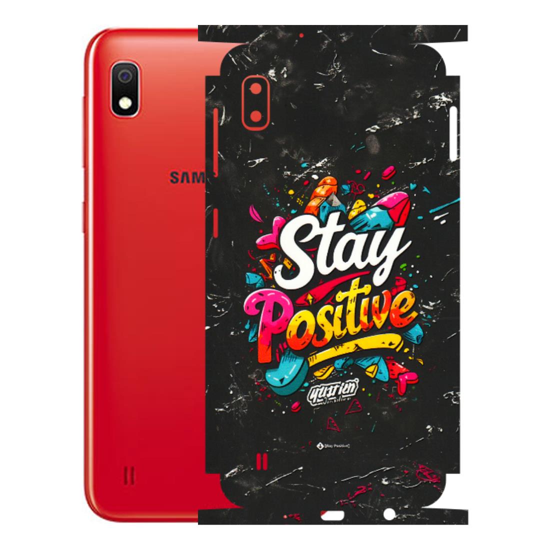 Samsung A/S Series Phone Skins (All Models) - Stay Positive Black - 3D Embossed Finish (L-31) Samsung Galaxy A10