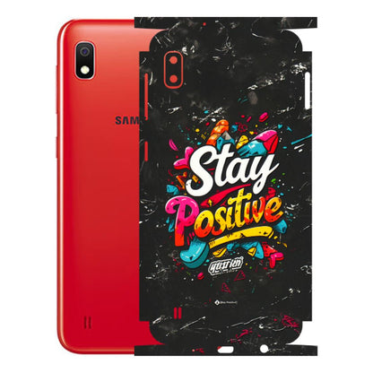 Samsung A/S Series Phone Skins (All Models) - Stay Positive Black - 3D Embossed Finish (L-31) Samsung Galaxy A10