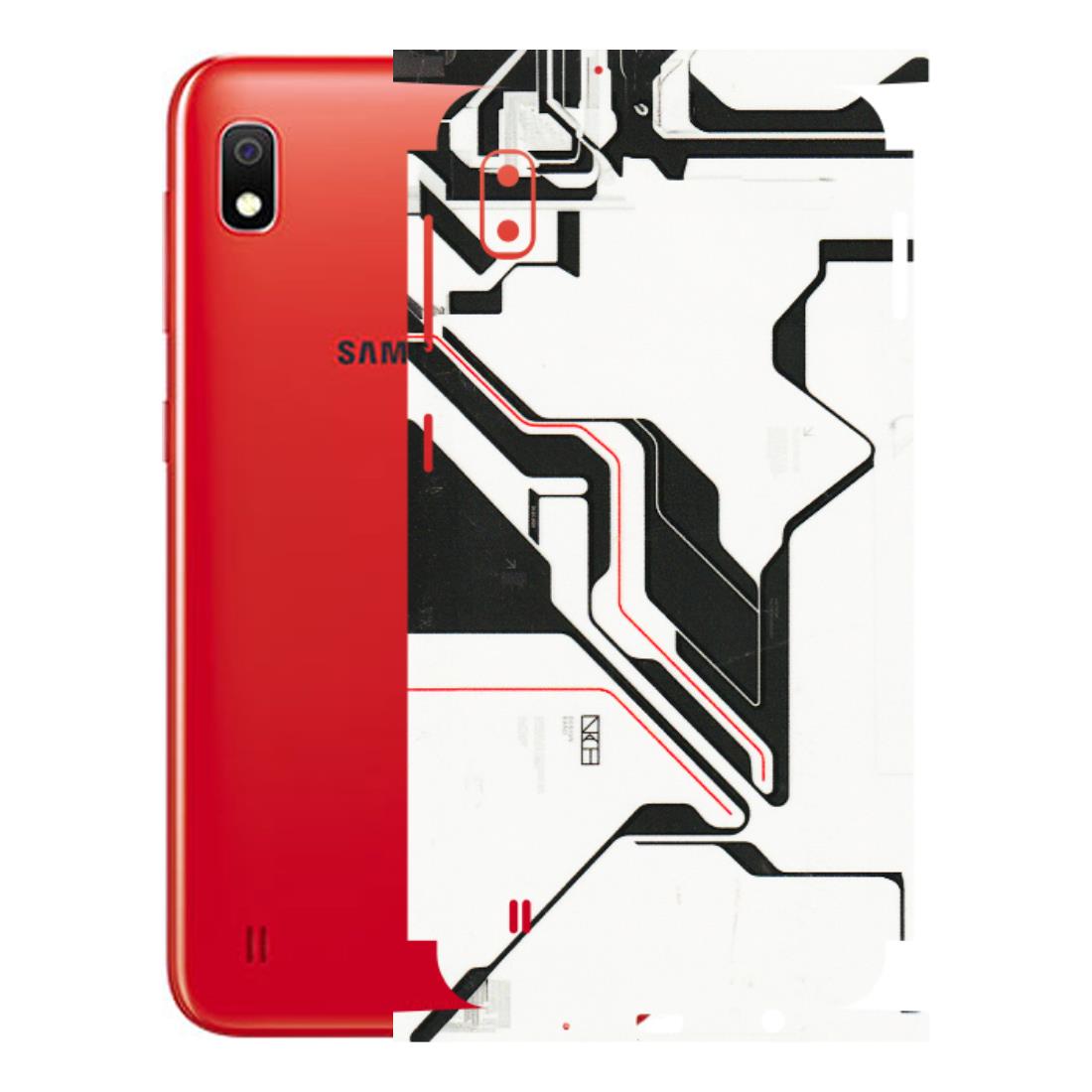 Samsung A/S Series Phone Skins (All Models) - White Techy Logo - 3D Embossed Finish (L-312) Samsung Galaxy A10
