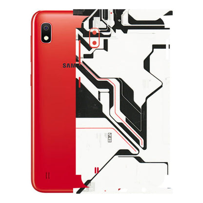 Samsung A/S Series Phone Skins (All Models) - White Techy Logo - 3D Embossed Finish (L-312) Samsung Galaxy A10