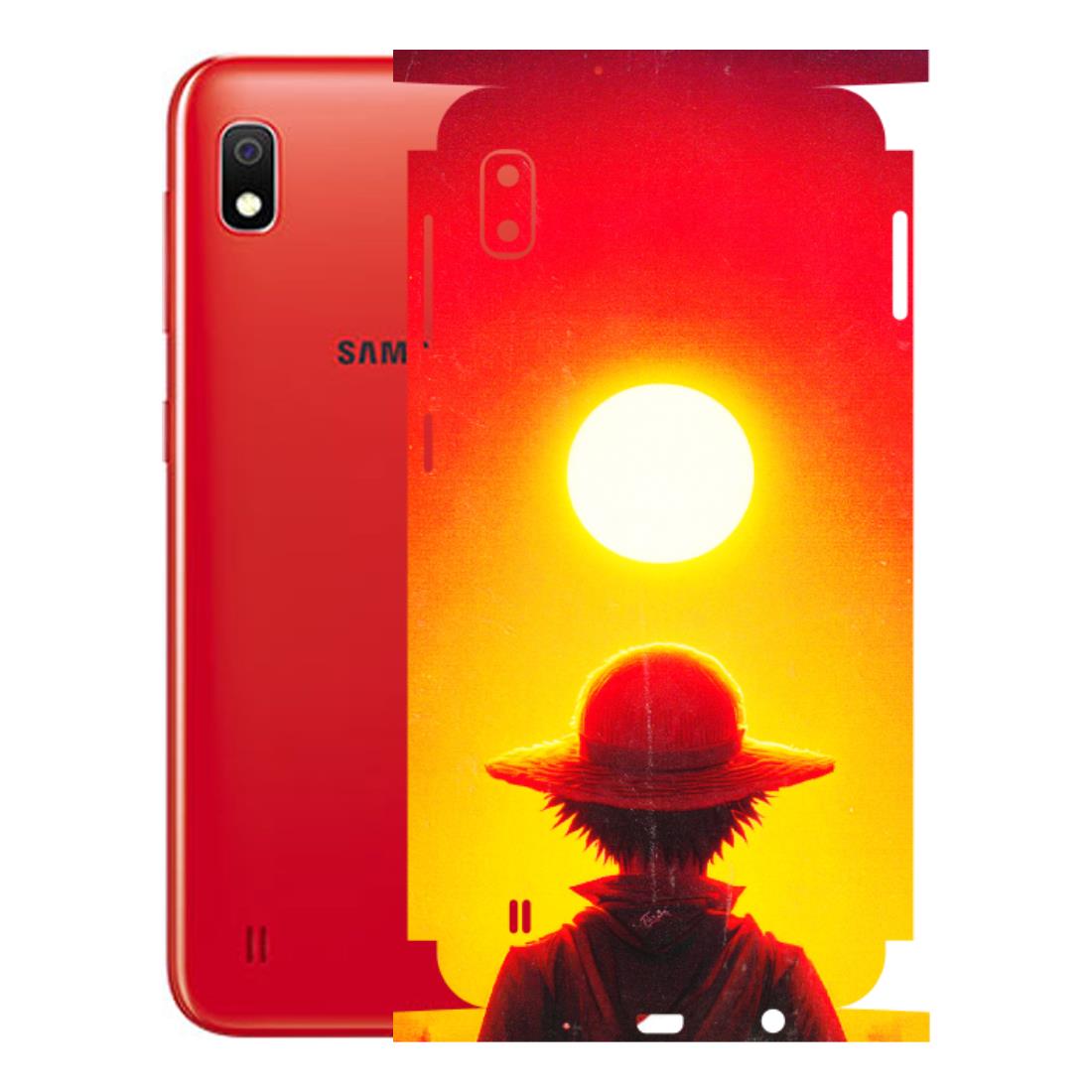 Samsung A/S Series Phone Skins (All Models) - Cool Sunset With Monkey D.Luffy Anime - 3D Embossed Finish (L-329) Samsung Galaxy A10