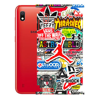 Samsung A/S Series Phone Skins (All Models) - Multi Brands Sticker Graffiti - 3D Embossed Finish (L-37) Samsung Galaxy A10