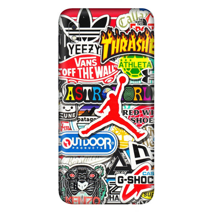 Samsung A/S Series Phone Skins (All Models) - Multi Brands Sticker Graffiti - 3D Embossed Finish (L-37) Samsung Galaxy A10