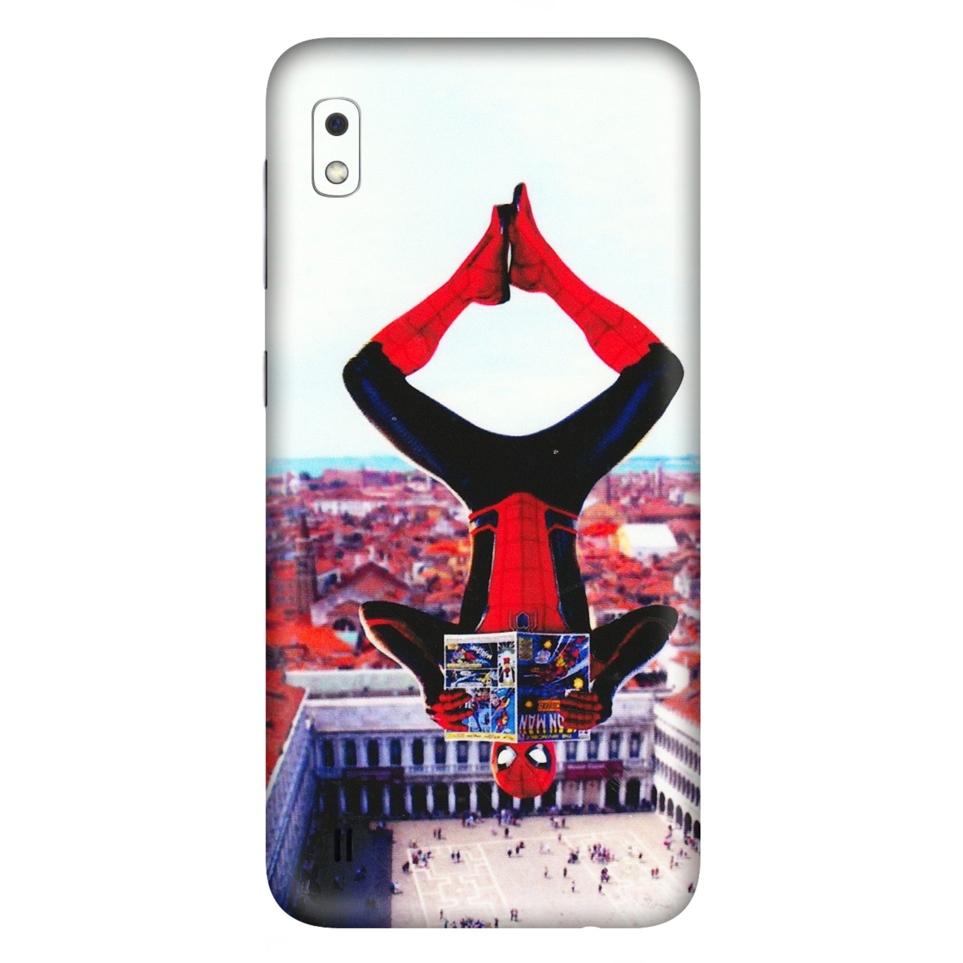 Samsung A/S Series Phone Skins (All Models) - Spiderman Hanging - 3D Embossed Finish (L-53) Samsung Galaxy A10