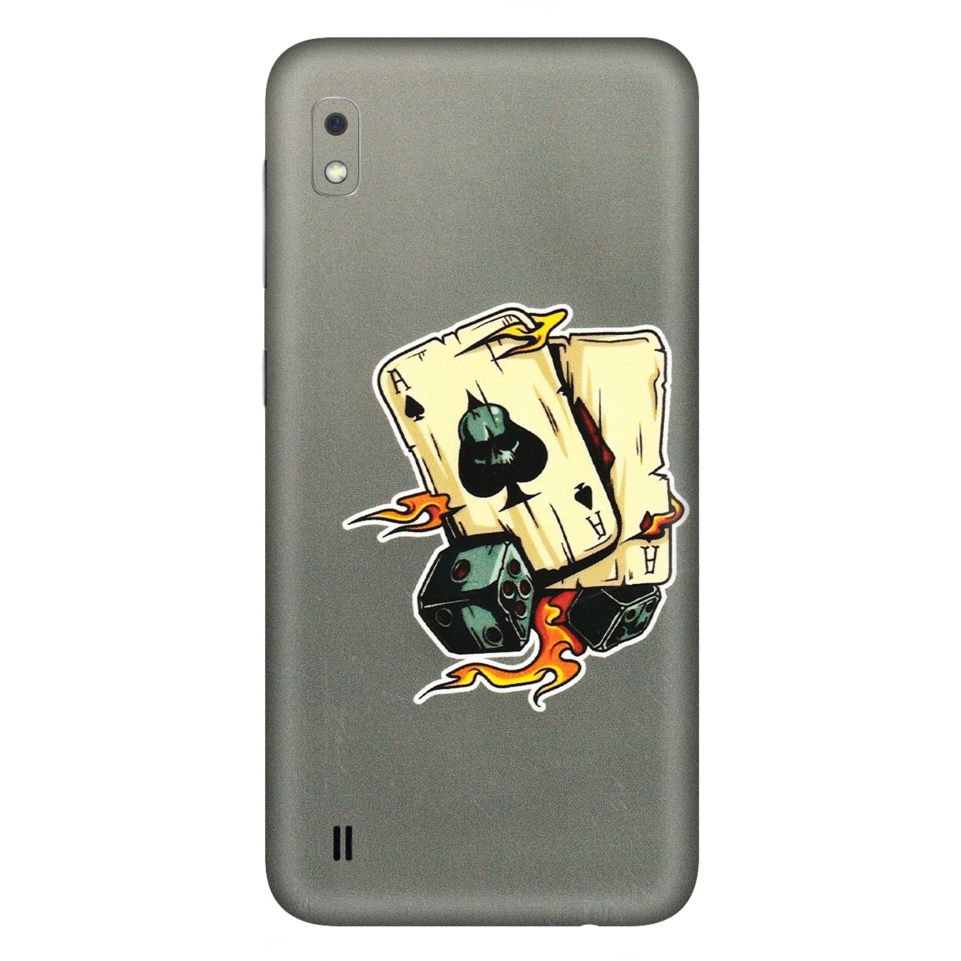 Samsung A/S Series Phone Skins (All Models) - Grey Cards Of Ace - 3D Embossed Finish (L-77) Samsung Galaxy A10