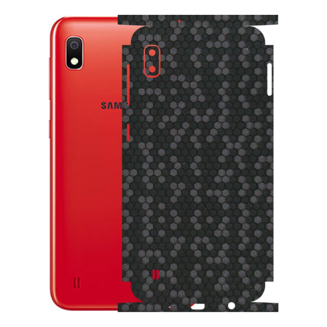 Samsung A/S Series Phone Skins (All Models) - Black Grey Honeycomb Sober - 3D Embossed Finish (L-85) Samsung Galaxy A10