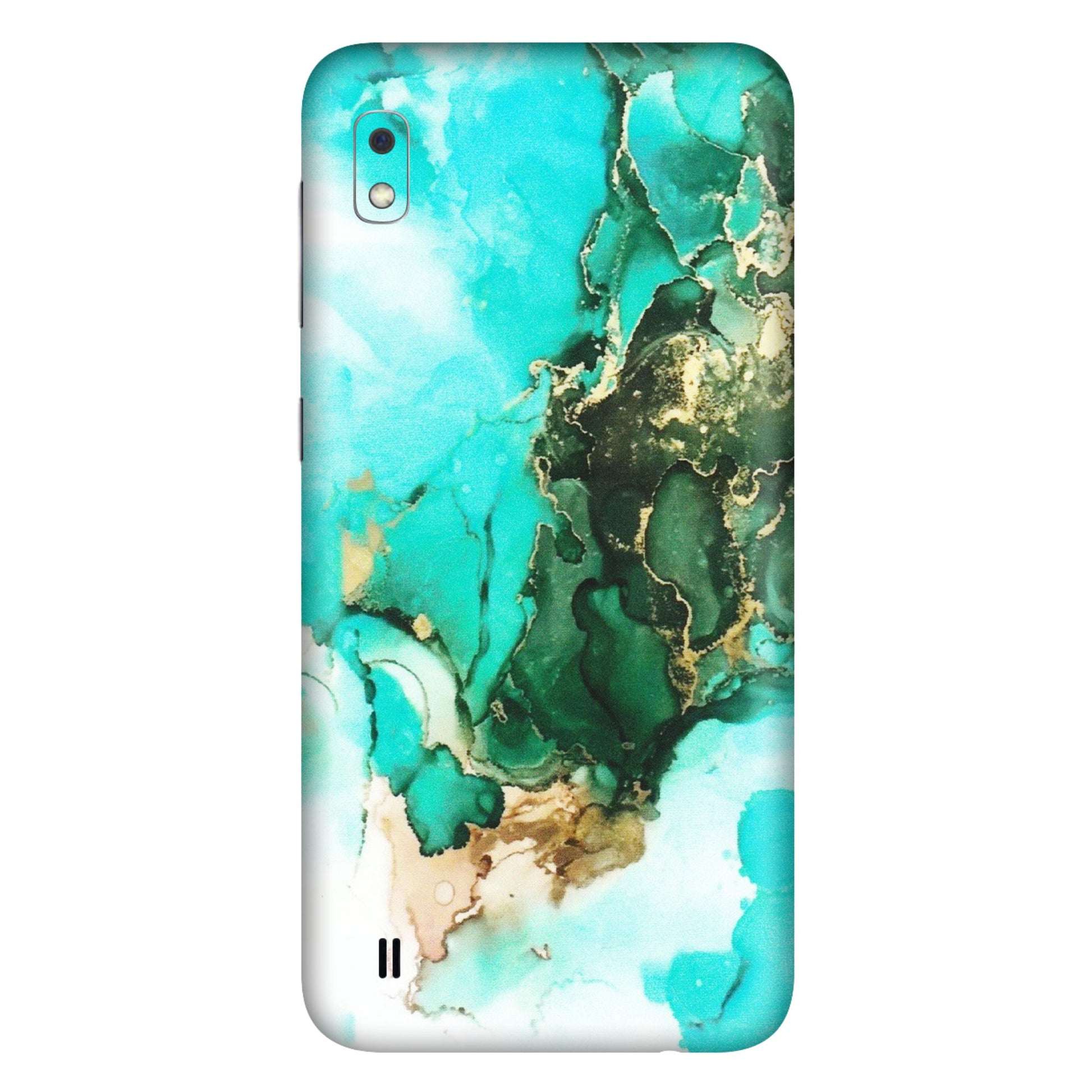 Samsung A/S Series Phone Skins (All Models) - The Blue Gold Marble - Matte Finish (M-124) Samsung Galaxy A10