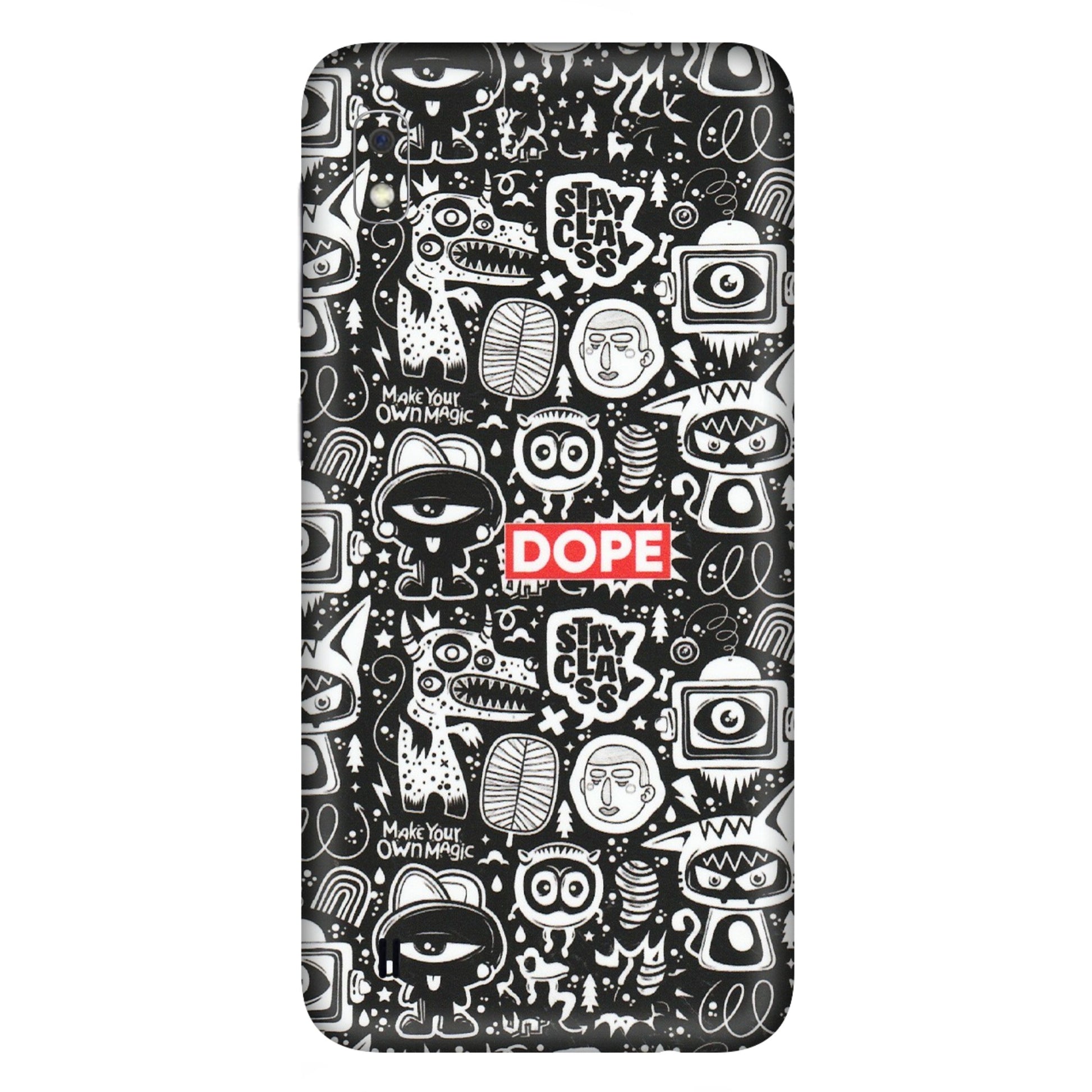 Samsung A/S Series Phone Skins (All Models) - Dope Stay Classy Black Doodles - Matte Finish (M-126) Samsung Galaxy A10
