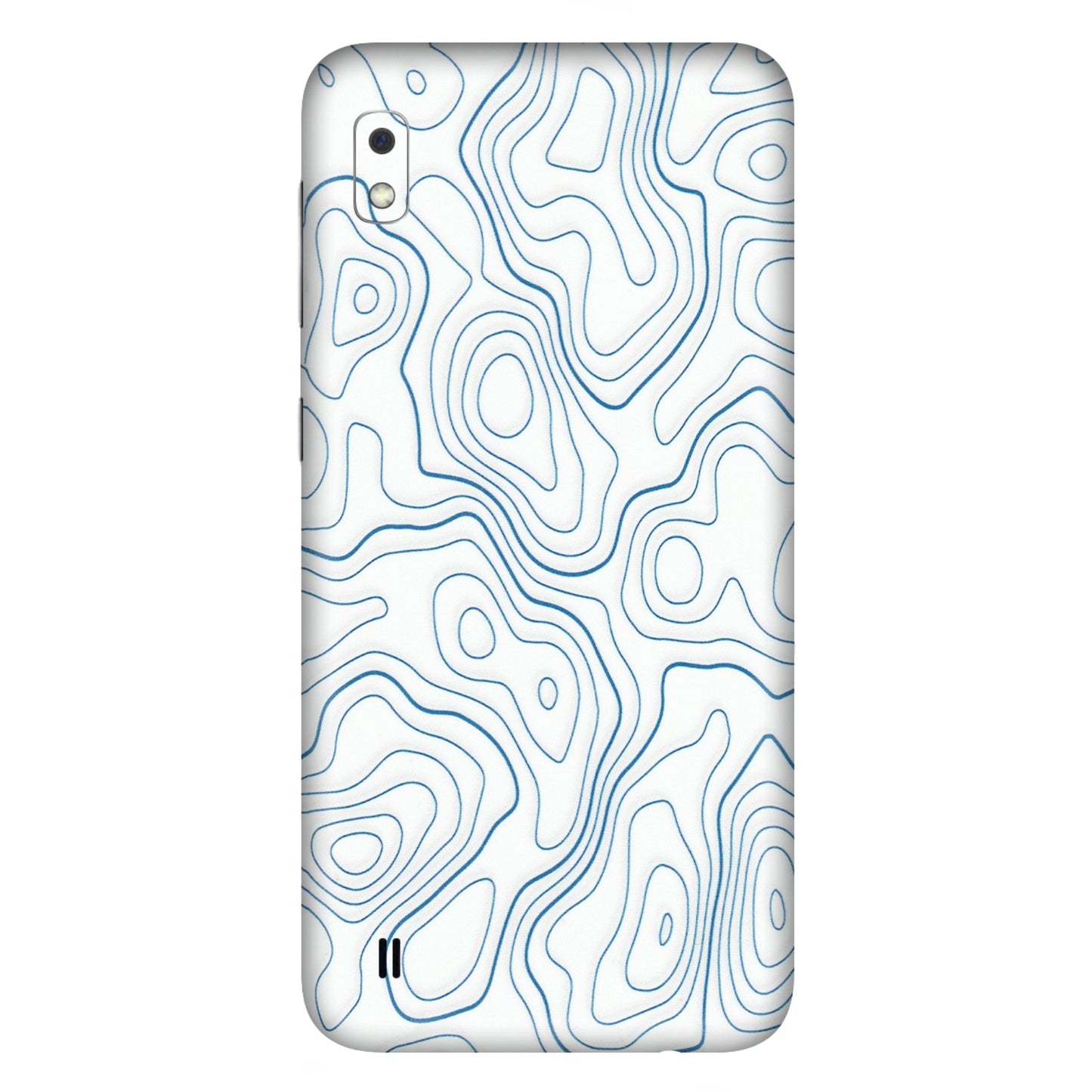 Samsung A/S Series Phone Skins (All Models) - Blue And White Swirls - Matte Finish (M-139) Samsung Galaxy A10