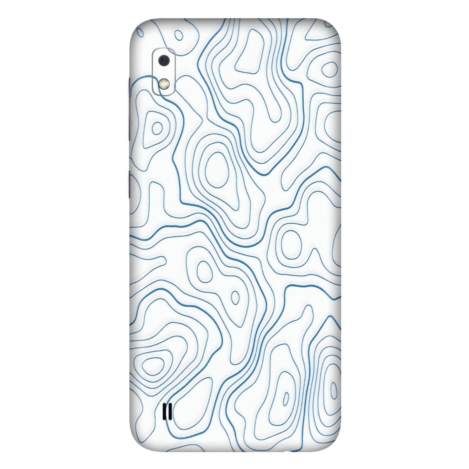 Samsung A/S Series Phone Skins (All Models) - Blue And White Swirls - Matte Finish (M-139) Samsung Galaxy A10