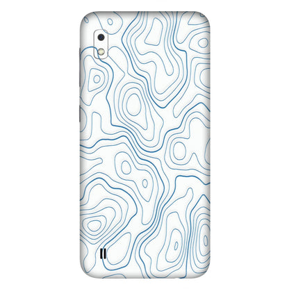 Samsung A/S Series Phone Skins (All Models) - Blue And White Swirls - Matte Finish (M-139) Samsung Galaxy A10