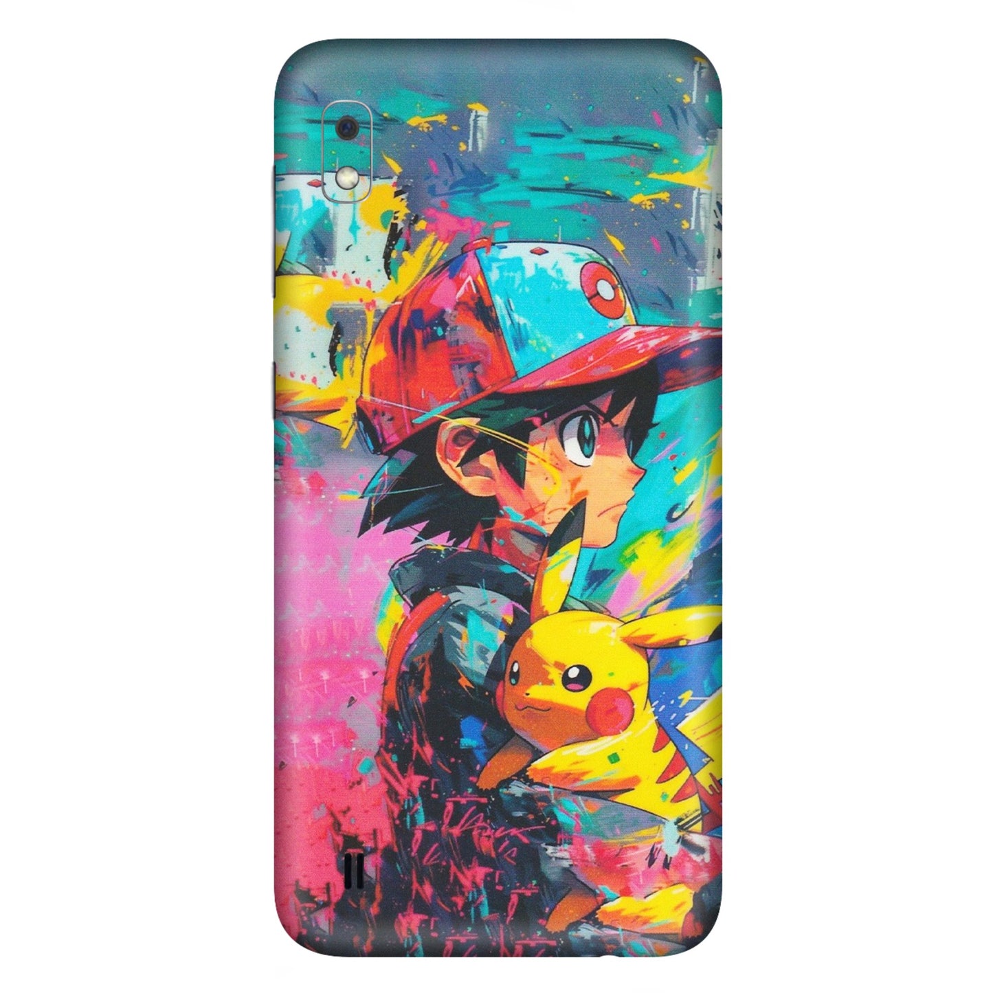 Samsung A/S Series Phone Skins (All Models) - Ash & Pikachu - Matte Finish (M-26) Samsung Galaxy A10