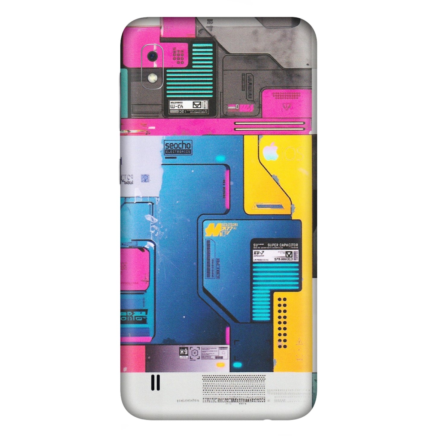 Samsung A/S Series Phone Skins (All Models) - Colourfull Motherboard Internals - Matte Finish (M-55) Samsung Galaxy A10