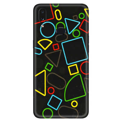 Samsung A/S Series Phone Skins (All Models) - Black Shapes - 3D Embossed Finish (L-131) Samsung Galaxy A10S