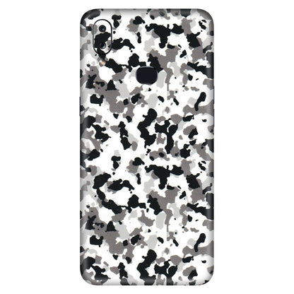 Samsung A/S Series Phone Skins (All Models) - White Black Camouflage - 3D Embossed Finish (L-18) Samsung Galaxy A10S