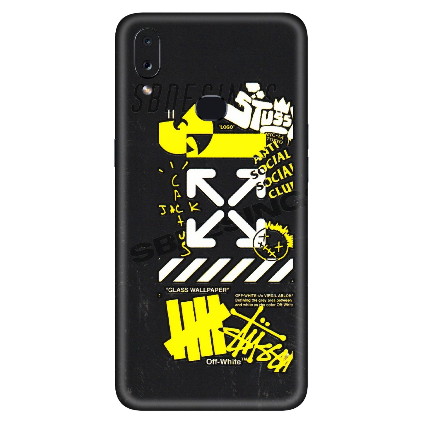 Samsung A/S Series Phone Skins (All Models) - Anti Social Graffiti - 3D Embossed Finish (L-198) Samsung Galaxy A10S