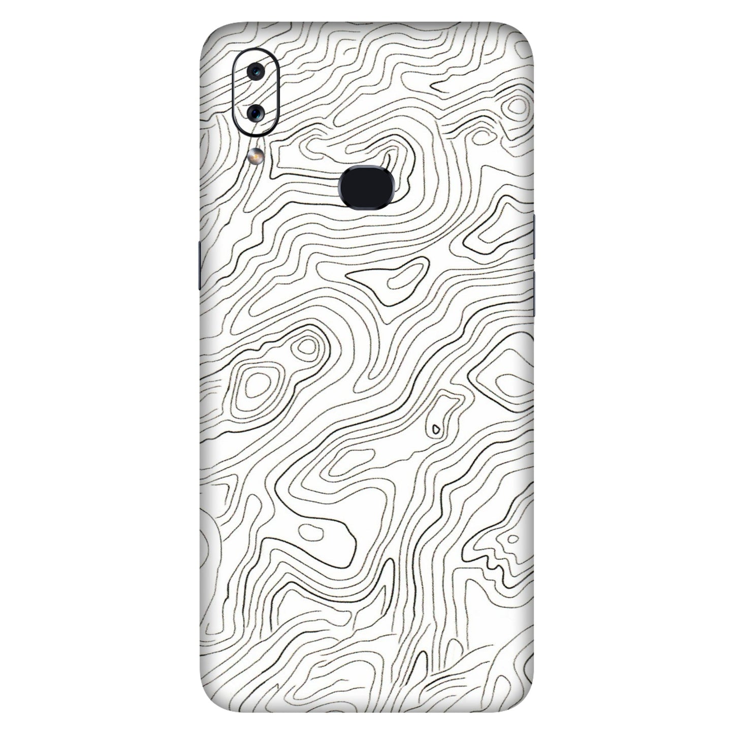 Samsung A/S Series Phone Skins (All Models) - White Black Swirls - 3D Embossed Finish (L-219) Samsung Galaxy A10S