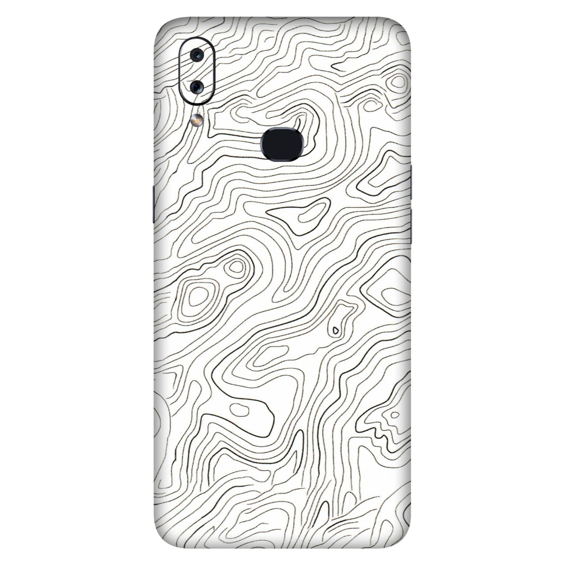 Samsung A/S Series Phone Skins (All Models) - White Black Swirls - 3D Embossed Finish (L-219) Samsung Galaxy A10S