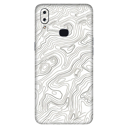 Samsung A/S Series Phone Skins (All Models) - White Black Swirls - 3D Embossed Finish (L-219) Samsung Galaxy A10S