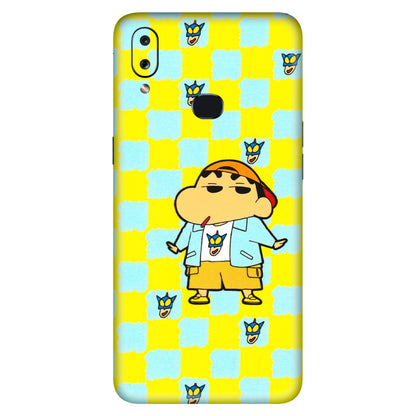 Samsung A/S Series Phone Skins (All Models) - Yellow Blue Shinchan Cute - 3D Embossed Finish (L-221) Samsung Galaxy A10S