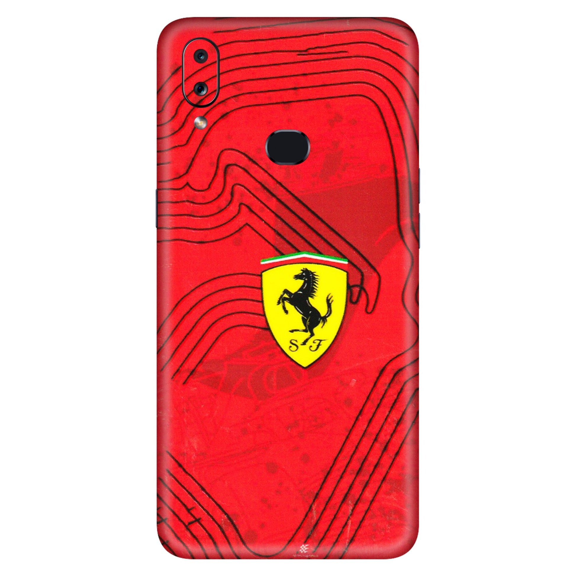 Samsung A/S Series Phone Skins (All Models) - Red Ferrari Logo Stylish - 3D Embossed Finish (L-238) Samsung Galaxy A10S