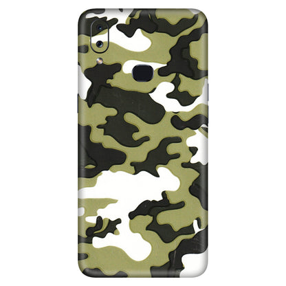 Samsung A/S Series Phone Skins (All Models) - Camouflages White And Green - 3D Embossed Finish (L-243) Samsung Galaxy A10S