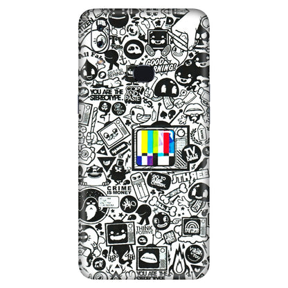 Samsung A/S Series Phone Skins (All Models) - Doodles Positive Art - 3D Embossed Finish (L-263) Samsung Galaxy A10S