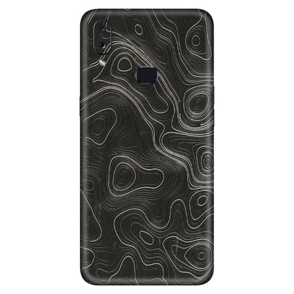 Samsung A/S Series Phone Skins (All Models) - Abstract White Line Map - 3D Embossed Finish (L-269) Samsung Galaxy A10S